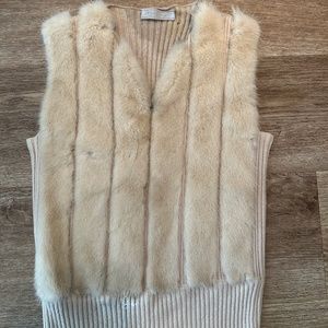 Prada rabbit vest and matching skirt